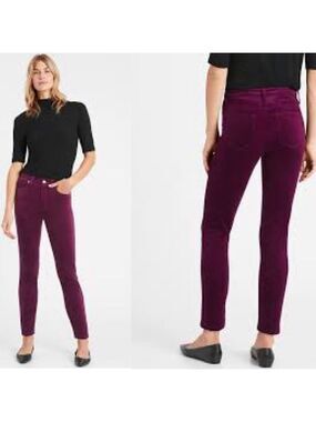 Banana Republic Purple premium denim high-rise skinny corduroy slim pants Sz 28